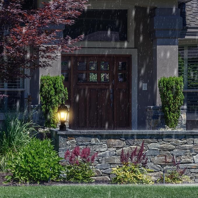 Design House Maple Street Outdoor Post Light with Clear Glass, Wet Rated for Driveway, Patio, and Garden, 507509 | Post Mount, Traditional, Aluminum, Lighting, 507509