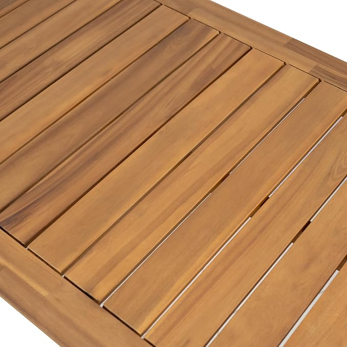Christopher Knight Home Zigg Rectangular Outdoor Bar Table, Acacia Wood Bar Height Table with Slatted Top, Patio Accent Table, Coffee Bar Table for Garden/Balcony/Breakfast, Light Teak