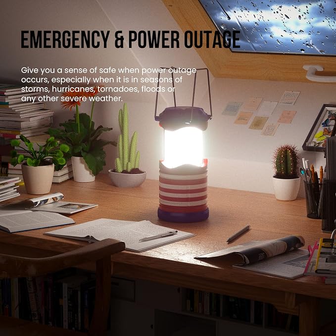 Lichamp LED Camping Lantern, 4 Pack Battery Powered Flashlight for Power Outages, Portable Collapsible Hanging Light Essential for Home, Outdoor, Emergency Lamp Survival Kit Gear for Hurricane, I4AF