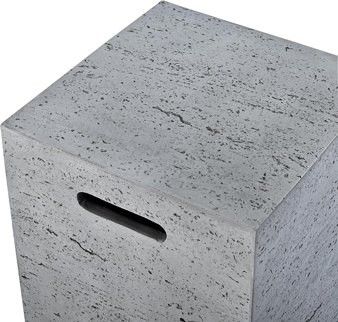 Polibi Tank Cover with Square Side Table, 100lb Capacity Weather-Resistant Enclosure for Standard 20 lb Tanks, Outdoor Storage for Patio, Deck, Balcony, No Assembly Needed, Dark Gray