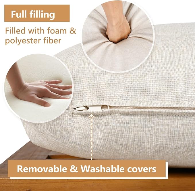 Patio Furniture Set of 4, Outdoor Sectional Furniture with Coffee Table and Ottoman, All-Weather Patio Conversation Set for Backyard, Garden and Poolside (Series A)
