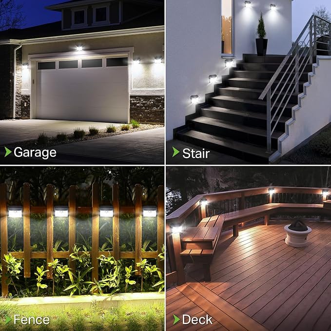 CLAONER Solar Lights Outdoor [𝟒 𝐏𝐚𝐜𝐤/126 LED], Wireless Motion Sensor Lights, IP65 Waterproof Security Lights 3 Modes, 270° Lighting Angle, Ultra-Bright Wall Lights for Deck Patio Fence Garage