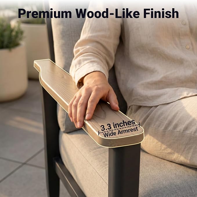 Aluminum Outdoor Patio Furniture Set, 10-Piece Sectional Sofa with 5.1" Thick Cushions, 4 Swivel Rocking Chairs, 55,000 BTU Propane Fire Pit Table, Outdoor Couch for Backyard, Deck, Gray