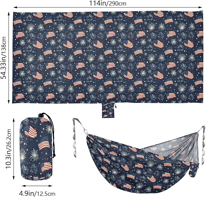 Camping Hammock Outdoor Hammocks for Outside Firework Beach Trees Portable Lightweight with Pockets Tree Straps Indoor