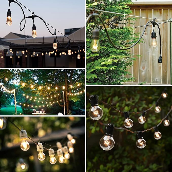 BLIKA String Light Hanging Kits, 170FT Coated Stainless Steel 304 Wire Rope | Outdoor Light Guide Wire, Globe String Light Suspension Kit Included Turnbuckles, Enough Accessories, Use Manual