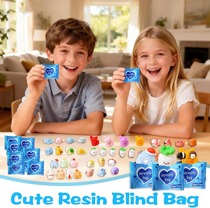 Mini Glow In The Dark Animal Resin Models, Resin Animals Mystery Bags, Individually Wrapped Blind Bags Tiny Animal Figurines, Collectible Mini Animals For Fairy Garden, DIY Crafts (50, B-Animal)