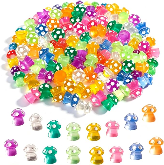 80P Mini Mushrooms, Tiny Resin Mushroom Figurines Small Little Resin in Bulk for Miniature Landscape Aquarium Potted Fairy Garden Home Decor Accessories Party Favors Gifts