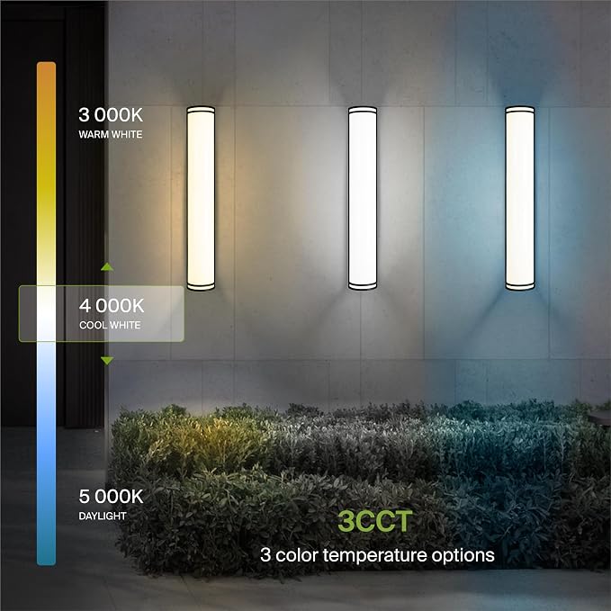 ASD 36 Inch LED Outdoor Sconce Lights - 30W 120-277V 3000K 4000K 5000K Black Exterior Lighting Fixtures, Dimmable Exterior Lights for House, Modern Patio Wall Light Fixture ETL