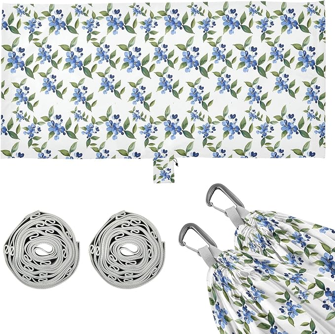 Camping Hammock Outdoor Hammocks for Outside Forget-me-not Beach Trees Portable Lightweight with Pockets Tree Straps Indoor