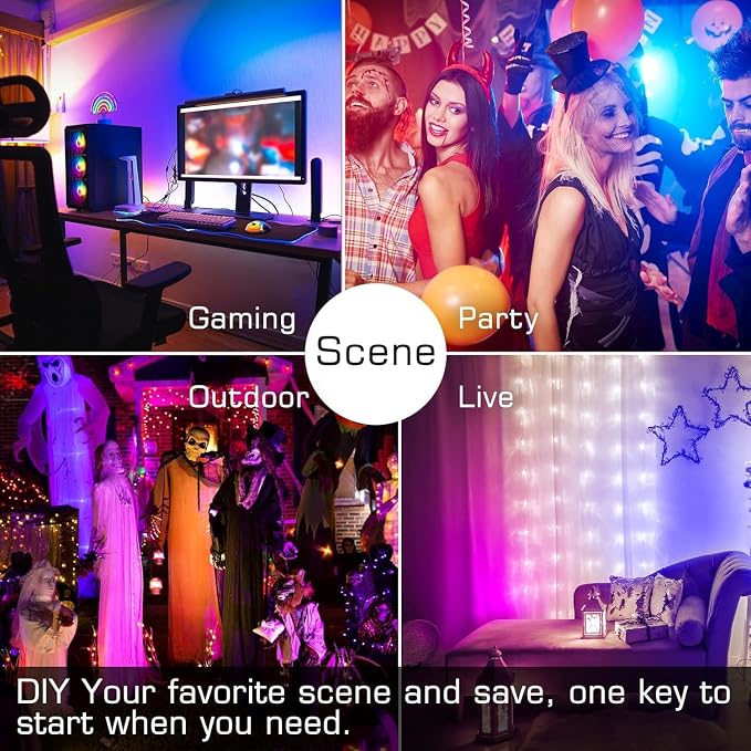 LED Flood Lights RGB Color Changing 300W Equivalent Outdoor, 30W Bluetooth Smart RGB Floodlight APP Control, IP66 Waterproof, Timing, 2700K&16 Million Colors 23 Modes for Garden Stage Lighting 4 Pack