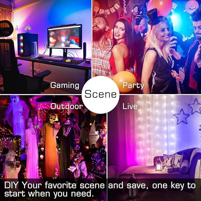 LED Flood Lights RGB Color Changing 300W Equivalent Outdoor, 30W Bluetooth Smart RGB Floodlight APP Control, IP66 Waterproof, Timing, 2700K&16 Million Colors 23 Modes for Garden Stage Lighting 6 Pack