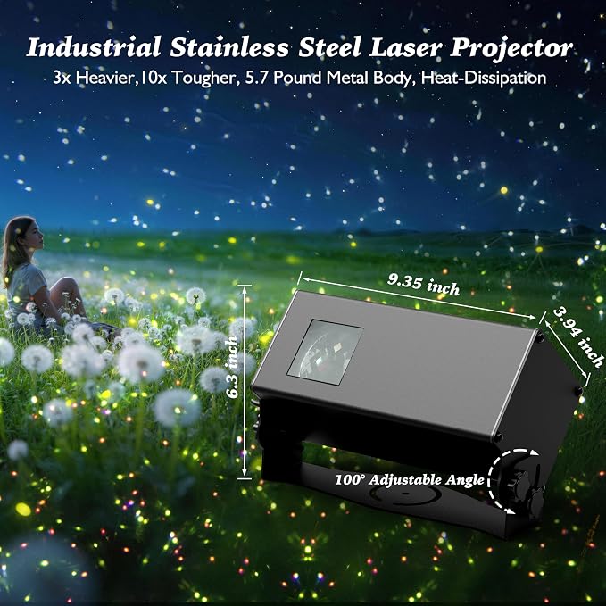 AIRIVO Outdoor Laser Lights Projector, White Laser Fairy Lights Projector, Christmas Snowflake Projector 3 Lighting Modes with Remote Control,Holiday Halloween Decor for Home,Garden, Trees,White Laser
