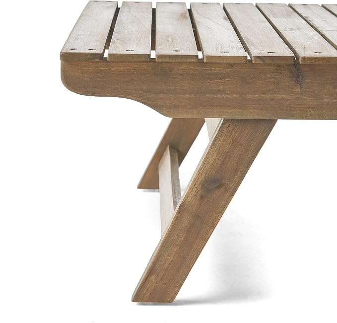 Christopher Knight Home Kailee Outdoor Wooden Coffee Table, Gray Finish