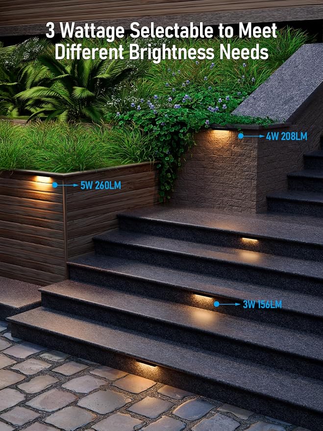 LEONLITE 4-Pack 7 Inch LED Hardscape Lighting, 3W/4W/5W, 2700K Soft White | Update Dimmable Retaining Wall Lights, Low Voltage Landscape Lighting, 12-24V AC/DC Paver Light, Outdoor Step Lights, ETL
