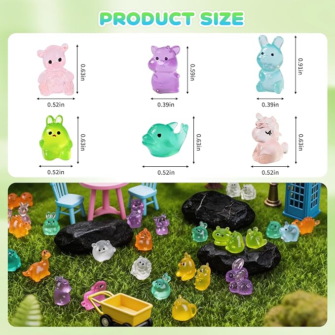 70 pcs Mini Resin Animals Blind Bags, 50+ Animal Combination Sets for Adults, Miniature Animal for Fairy Garden, Dollhouse, DIY Craft Decor