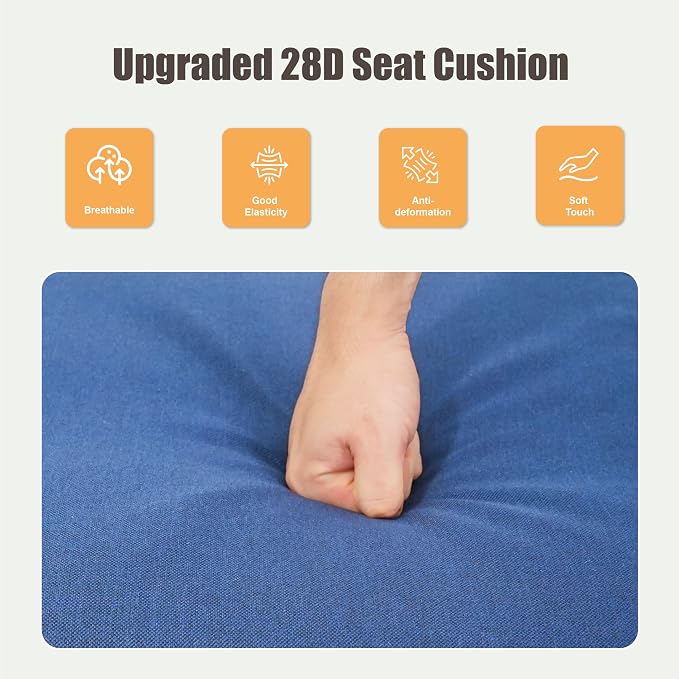 Wicker Swivel Rocker Patio Chairs, Patio Wicker Chairs Swivel Rocker Set of 2 All Weather Glider Rocking Chair Outdoor Conversation Furniture Set for Deck Porch Sunroom Backyard, Blue