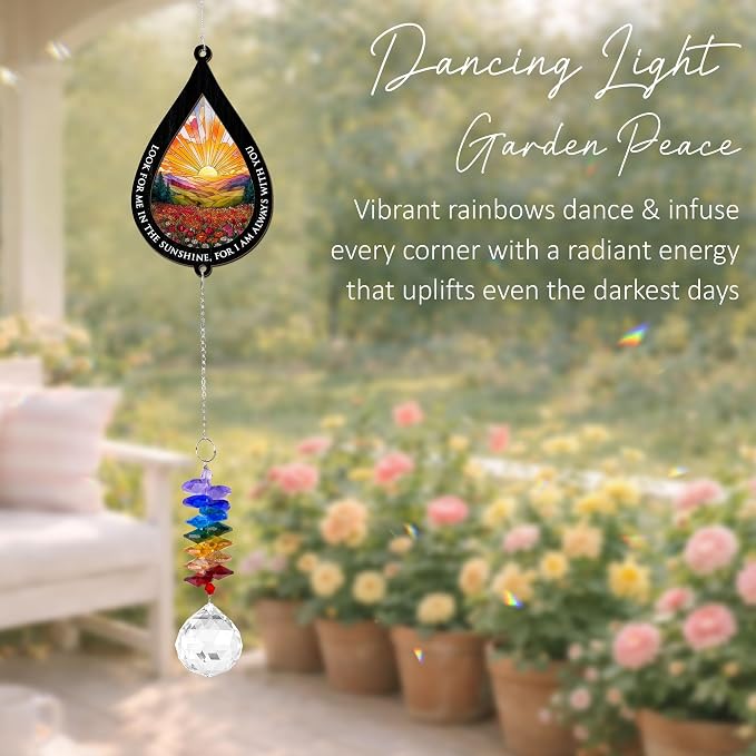 Suncatcher Look for Me in The Sunshine - Sympathy Gift for Loss of Loved One - Grief Gifts - Heaven Funeral Keepsake - Gift for Women Daughter Friend Sister