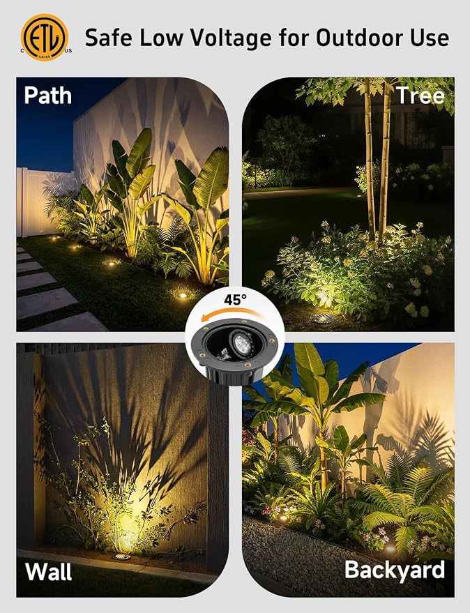 Brass Well Light - LED 12V Ip65 In-Ground Outdoor Landscape Lighting, Replaceable Bulb Waterproof Low Voltage Fixture, Antique Bronze for Garden Tree Pathway Without MR16 Bulb