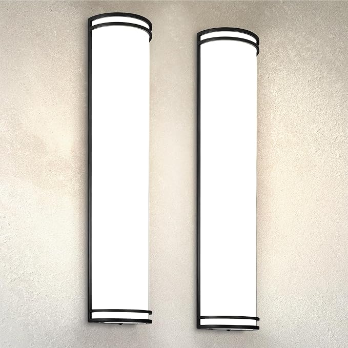 ASD 36 Inch LED Outdoor Sconce Lights - 30W 120-277V 3000K 4000K 5000K Black Exterior Lighting Fixtures, Dimmable Exterior Lights for House, Modern Patio Wall Light Fixture ETL 2 Pack