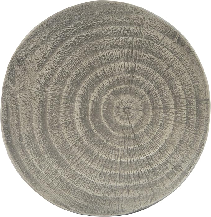 Christopher Knight Home Novi Outdoor Side Table, Hollow Round-Shaped Decorative Accent Side End Table, Garden Stool for Patio Balcony Beach Pool, Lightweight Concrete, Wood-Like Texture, Gray