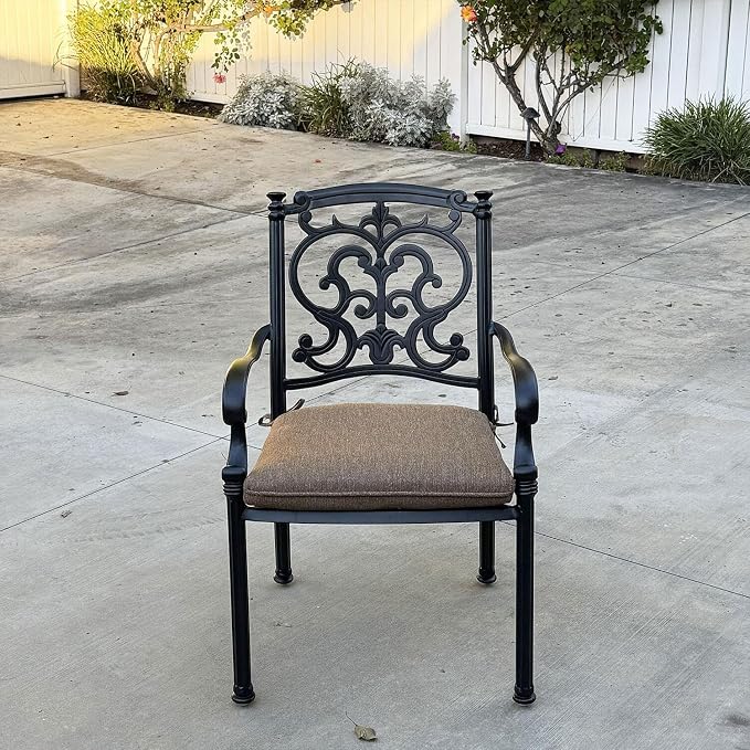 Darlee Santa Barbara 7 Piece Cast Aluminum Patio Dining Set with Oval Table - Antique Bronze