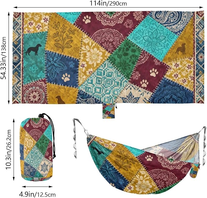 Patchwork Pet Camping Hammock Fabric for Outside Patio Garden