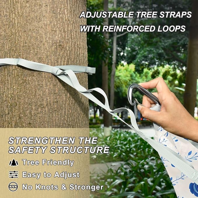 Camping Hammock Outdoor Hammocks for Outside Blue Rose 1 Beach Trees Portable Lightweight with Pockets Tree Straps Indoor