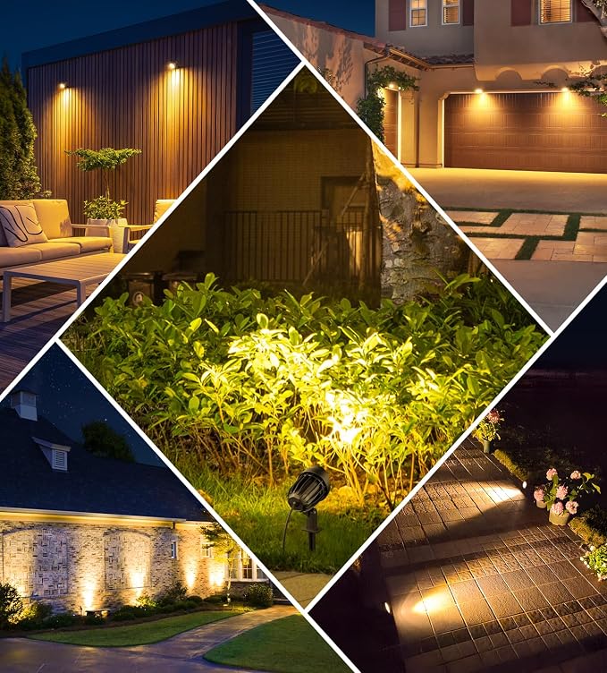 MEIKEE 7W 800LM Low Voltage Landscape Lighting | 12V 24V 2700K Warm White LED Landscape Lights IP66 Waterproof Outdoor Spot Lights for Garden Pathway Wall Tree Fence 2-Pack