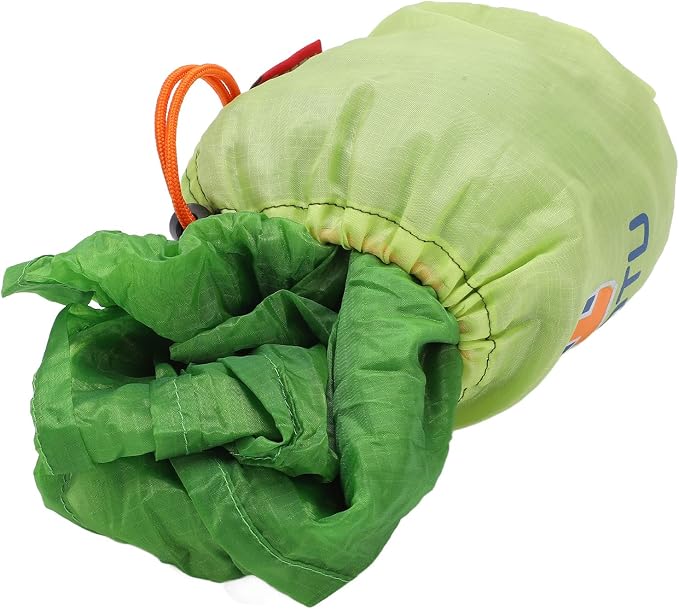 Portable Parachute Camping Hammock, Lightweight Outdoor Hammock with Aluminum Snap Hooks and Storage Bag, Compact Foldable Hammock for Hiking Travel Picnics (Grass Green)