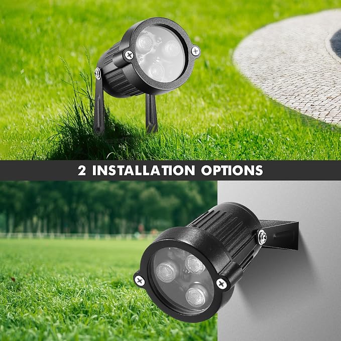 Landscape Lighting - 6W RGB Color Changing Halloween Landscape Lights 120V Christmas Outdoor LED Spotlight with Remote Control Waterproof Spot Lights for Yard Garden Patio Driveway (2 Pack)