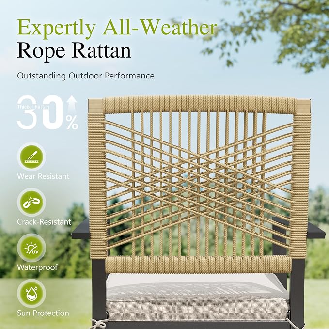 Sophia & William Outdoor Dining Set for 4, 42" Round Table, Wicker Chairs | 5 Piece Patio Dining Set, Round Patio Dining Table Set with Patio Wicker Chairs for Garden, Porch, Deck