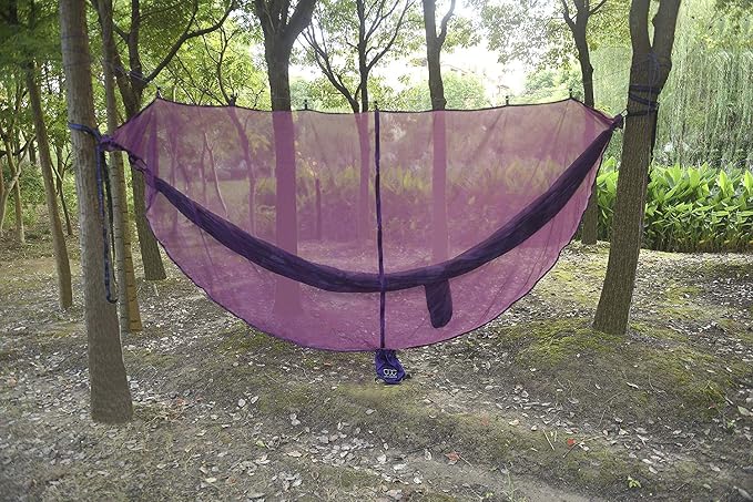 Gold Armour Hammock Bug Net, Mosquito Net Bugs - Premium Mesh Netting, Guardian of No See Um and Insects - Perfect Equipment Gear Accessories for Your Double Hammocks and Single Hammock (Purple)