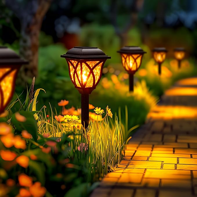 GIGALUMI Solar Lights Outdoor Waterproof, LED Solar Garden Lights | Outdoor Decorations, Garden Decor for Yard, Patio, Landscape, Planter, Walkway