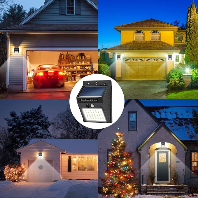 Solar Lights Outdoor [10 Pack /3 Working Mode], Solar Security Lights Solar Motion Sensor Lights Wireless IP 65 Waterproof Outdoor Lights for Garden Fence Patio Garage (42LED)