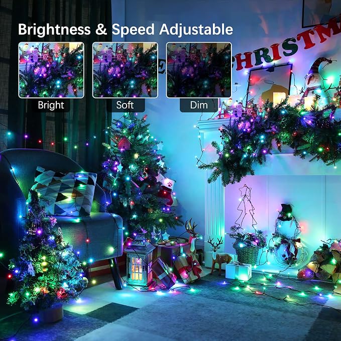 Joomer Christmas String Lights - 164FT 500LED Plug-in RGB String Lights | with Remote, Waterproof Outdoor Indoor with Timer Memory Function for Tree, Yard, Christmas Decor (Non-Connectable)