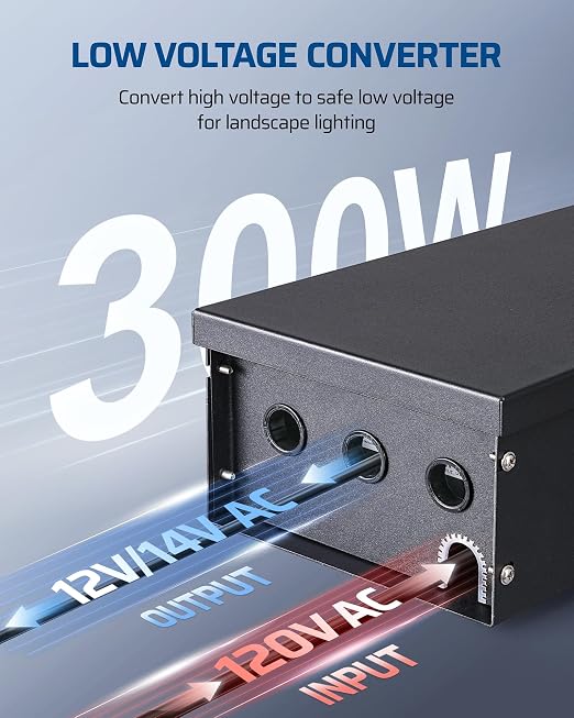 DEWENWILS 300W WiFi Smart Low Voltage Transformer with 3 Zones 300W | 120V AC to 12/14V AC, Compatible with Alexa & Google Assistant, Outdoor Smart Low Voltage Transformer for Outdoor Scenes
