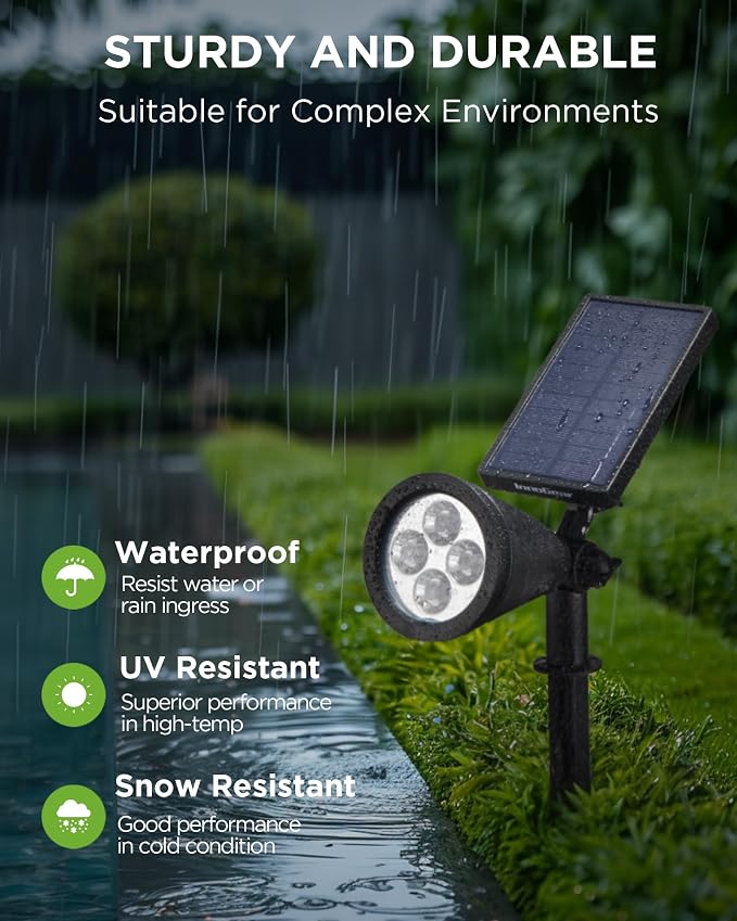 InnoGear Solar Lights Outdoor Waterproof Halloween Christmas Solar Garden Light for Outside Yard Landscape Lighting Pathway Spot Lights Spotlight Wall Light, 4 Pack (Red, Green, Violet Purple, Blue)