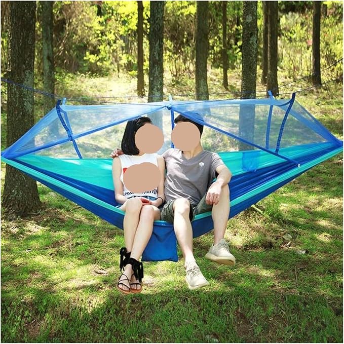 Hammocks, 2Pcs Outdoor Mosquito Net Hammock Camping Mosquito Net Tent Suitable Outdoors,for Outside(Blue)