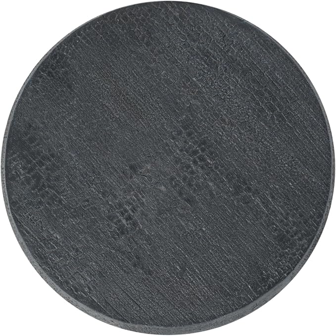 Outdoor Patio Accent Table with Crack Process, Morden Concrete Coffee Table with Double Barrel Shape Outdoor Side Table, Garden Stoolsl for Patio,Garden, Backyard Black