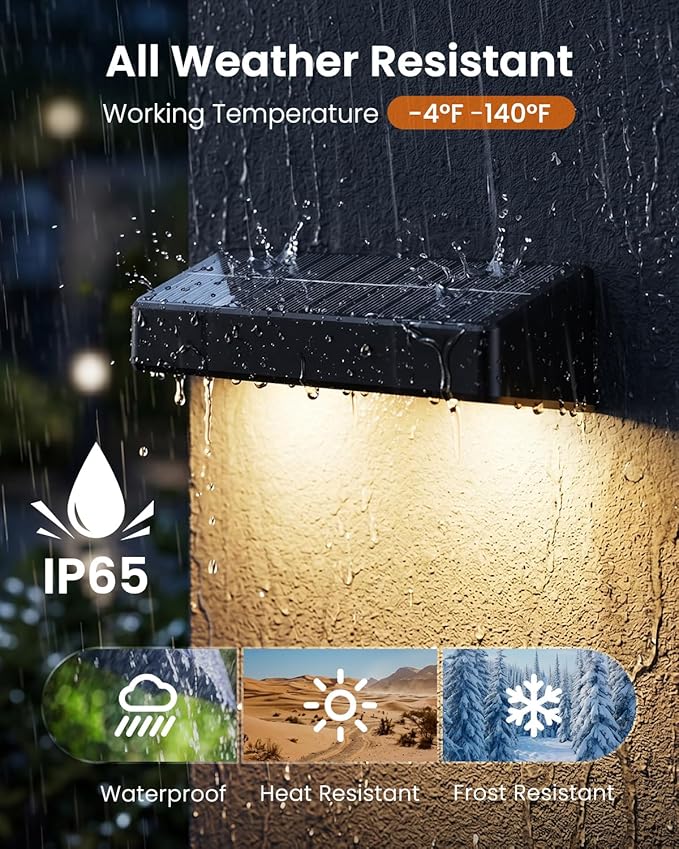 JOFIOS Fence Lights Solar Powered, 9 Fixed Colors ＆ Color Changing Solar Lights for Fence Waterproof IP65 Dusk-to-Dawn LED Deck Lighting for Patio, Railing, Pool, Porch, Backyard, Wall, 12 Pack