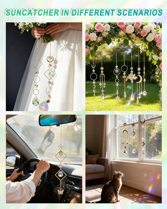 Beanewone DIY Suncatchers, 300pcs Sun Catchers Making Supplies Kit Art and Crafts for Indoor Window Home Wedding Garden Christmas Decor