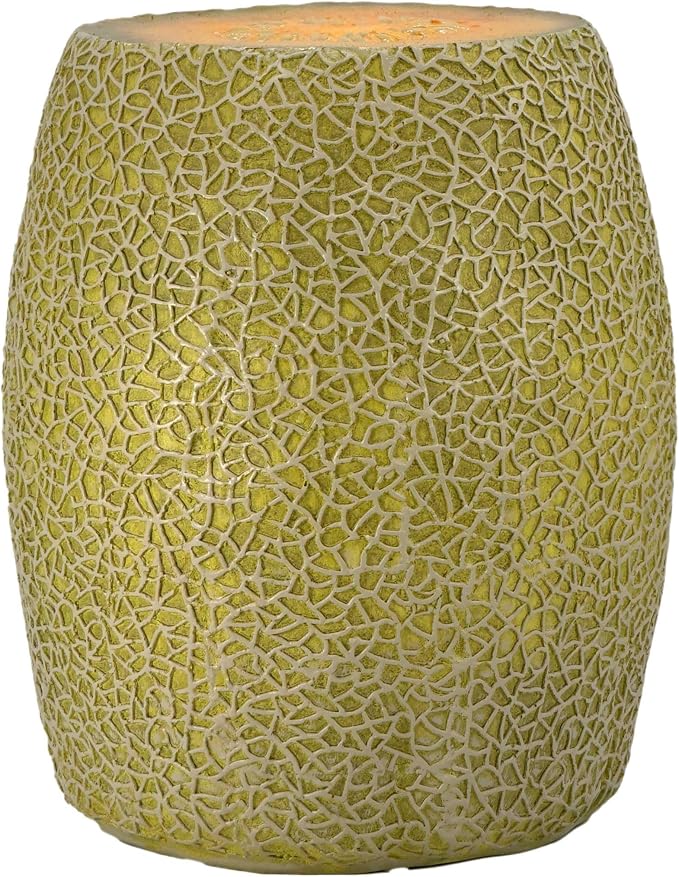 Galt International 18" Cantaloupe Friut Stool Polyresin Side Table Home Decor Plant Stand Garden Indoor Outdoor Decorations