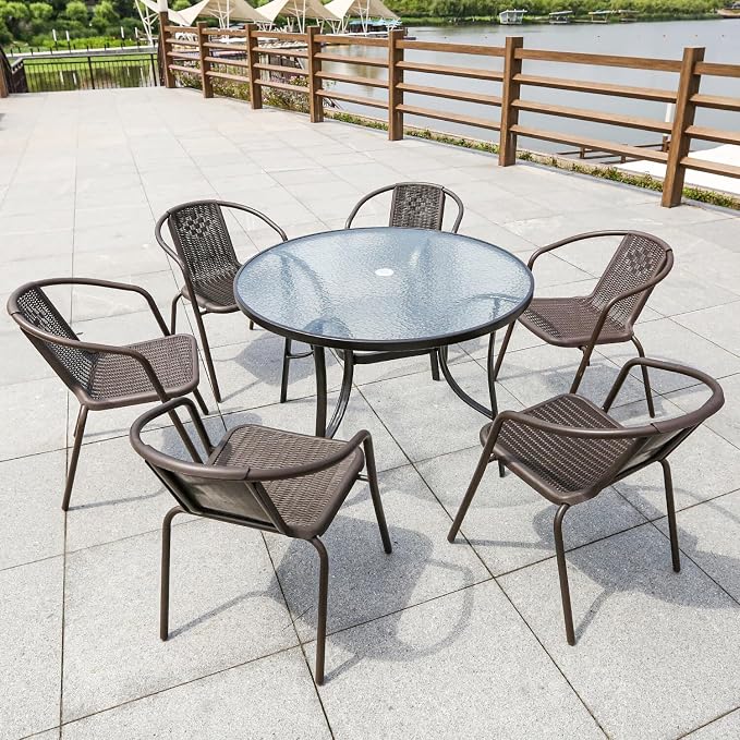 48" Round Glass Table Top with 2 Inch Umbrella Hole, 3/16" Thick Flat Polished Edge Tempered Finished for Patio, and Outdoor Tables, Only Glass (48 inch)