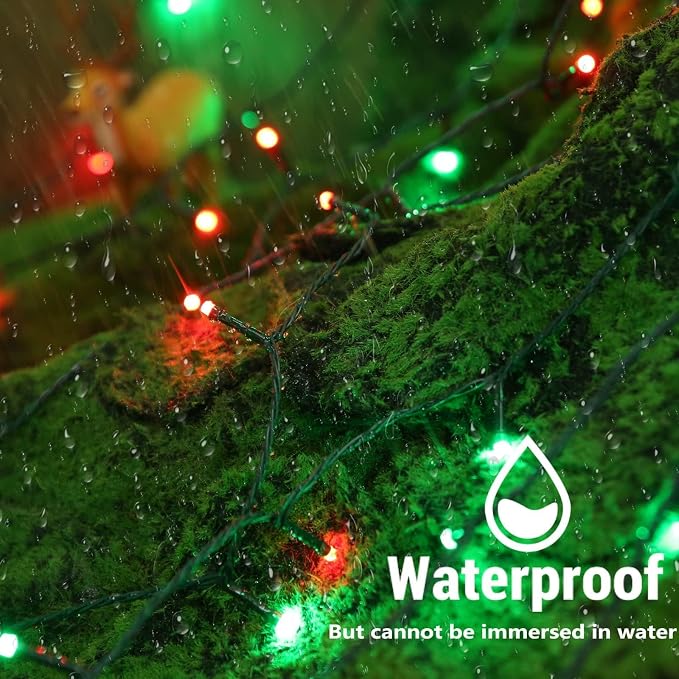 Joomer Christmas String Lights - 100FT 300LED Plug-in RGB String Lights | with Remote, Waterproof Outdoor Indoor with Timer Memory Function for Tree, Yard, Christmas Decor (Non-Connectable)
