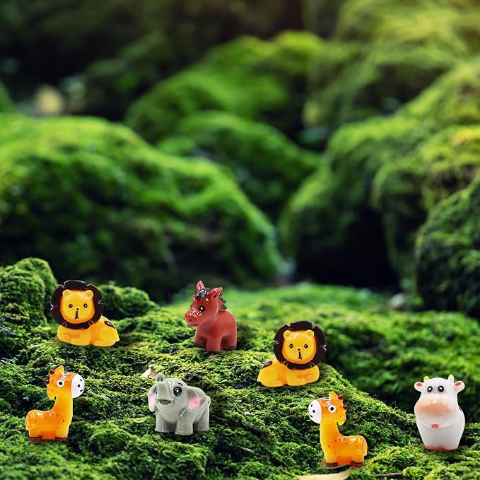 50 PCS Mini Lion Figurines for Fairy Gardens,Miniature Landscapes, Micro Landscape be Used for Various DIY Projects and Decorative