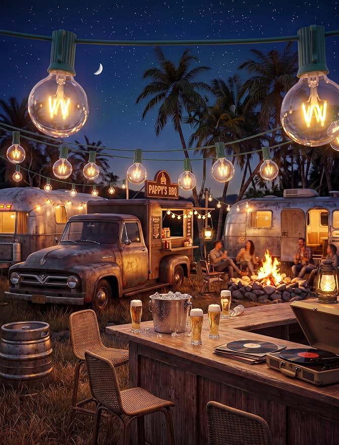 25Ft Christmas Outdoor String Light, G40 Globe Patio Lights with 27 Clear Glass Bulbs(2 Spare), Waterproof Connectable Hanging Christmas Lights for Backyard Porch Balcony Party Xmas Decor, Green Wire