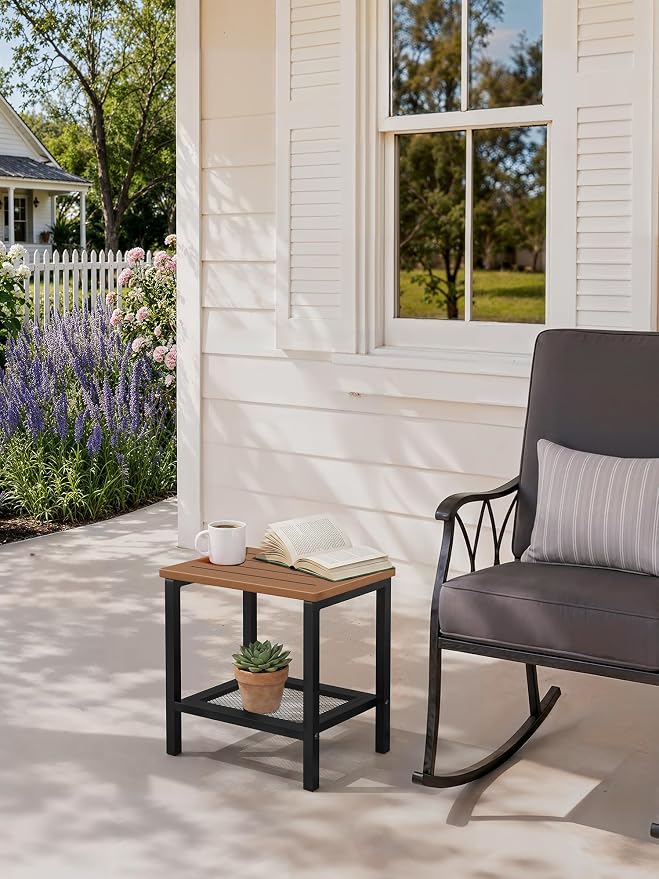 Outdoor Side Table, Black