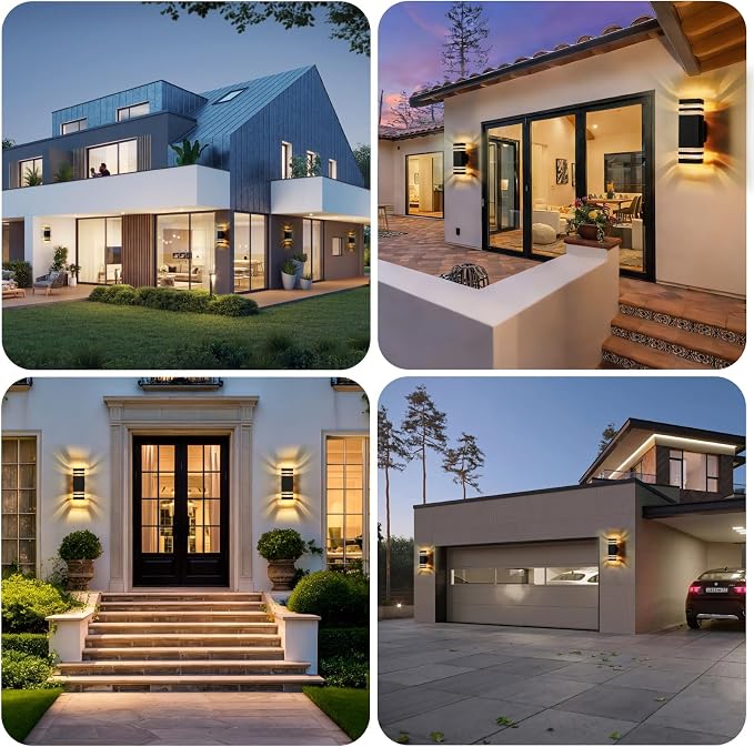 LMP LED Outdoor Wall Light, Aluminum IP65 Waterproof Porch Lights | Up and Down,3000K 5W G10 Bulbs Included,ETL Certified, Outside Wall Exterior Lighting Fixtures for House, Front Door, Garage