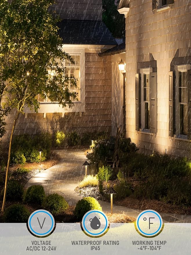 LEONLITE 6-Pack 3CCT Low Voltage LED Pathway Lights, Ruffles Head | 12-24V AC/DC, IP65, LED Landscape Path Lights, for Walkway Yard Garden, 3000K/4000K/5000K, Oil Rubbed Bronze, Aluminum
