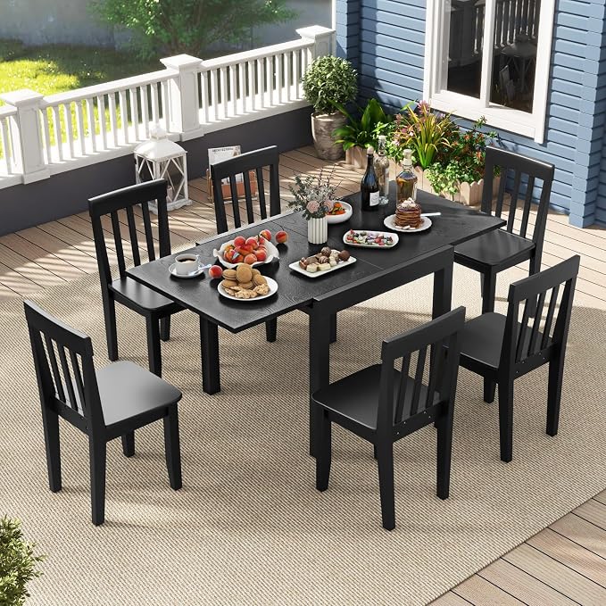 Giantex Expandable Aluminum Dining Table for 4-6 People, 31.5”-63” Extendable Patio Table, Adjustable Rectangular Bistro Table, Outdoor Dining Furniture for Garden, Deck & Poolside
